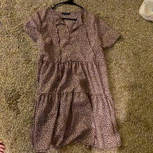 Shein leopard front tie dress
